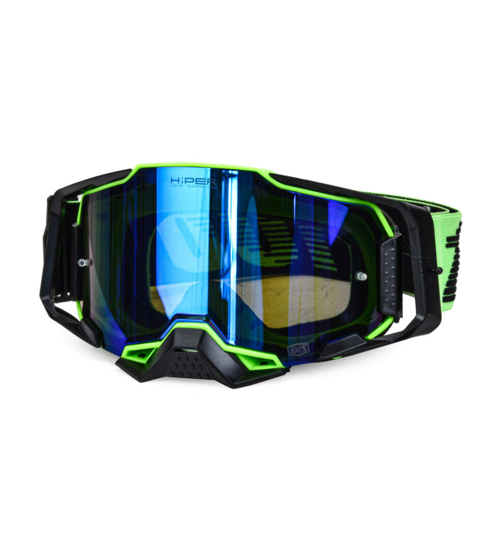 Очки мотокросс 100% №13 green/black